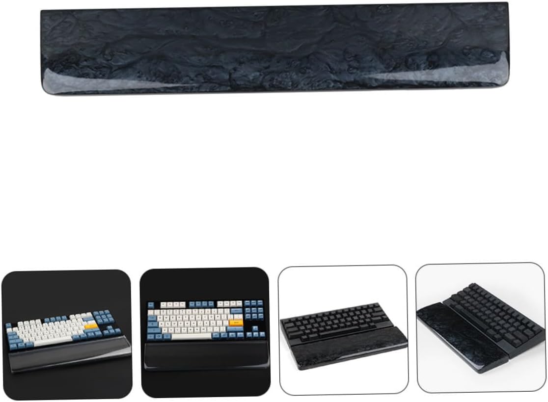 Ergonomic Keyboard Wrist Rest Pad Resin Hand Rest Black Pearl for Typing Gaming