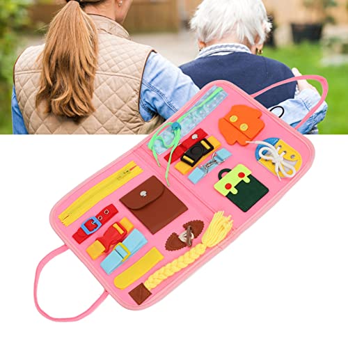 Fidget Blanket pour la Démence, Fidget Blanket Soulagement de L'anxiété Calmant les Activités de Démence pour les Personnes âgées, Couverture Sensorielle éducative Alzheimer pour les Personnes âgées,