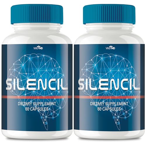 Silencil Max for Tinnitus, Official Silencil Pills for Tinnitus Reviews, Silencil Tinnitus Supplement, Maximum Strength Silencil Hearing Support, Tinnitus Support for Ringing Ears Treatment (2 Pack)