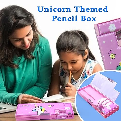 Image of FunBlast Multifunctional Pencil Box for Kids, Unicorn Pencil Box Girls, Magnetic Pencil Box for Girls, Unicorn Return Gifts for Kids