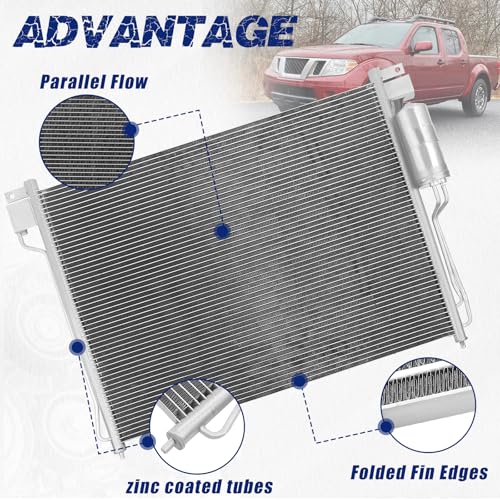 Image of Air Conditioning A /C Condenser Compatible with Nissan Frontier Pathfinder Xterra /Suzuki Equator # 3331, CN3331PFC, 92100ZP50A, 92100EA500