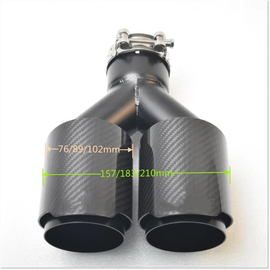 Tuyaux d'échappement voiture carbone embout silencieux double sortie universel