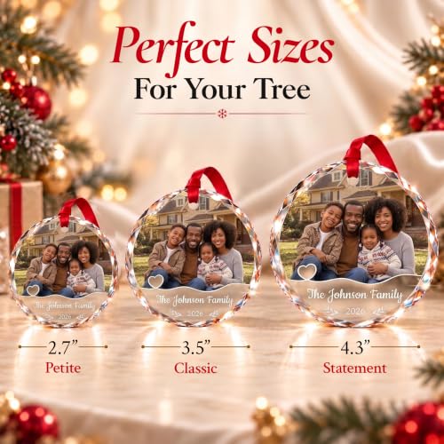 Image of Personalized Christmas Ornaments 2026, Custom Family Glass Keepsake