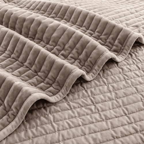 SHALALA Velvet Quilt King Size Bedding Set