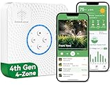 ImoLaza ET Master 4th Gen Smart Sprinkler Controller: Upgraded 4-Zone WiFi Irrigation Controller with Automated Watering, App Control, Smart Weather Skips and Fault Alerts