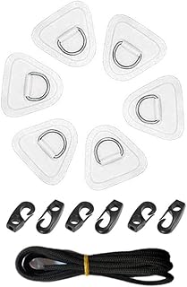 6PCS D-Ring Pad Patch,MoreChioce Inflatable Boat Pad Patch D-Ring Patch Inflatable Boat Raft Dinghy Kayak Boat Deck Attachment Kit for Boat Kayak Sup Canoe Inflatable Boats,White