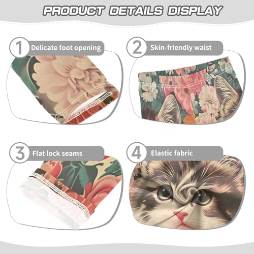 Toddler Girls Leggings Printed Yoga Pants Leggings Cuddly Cat for Kids3