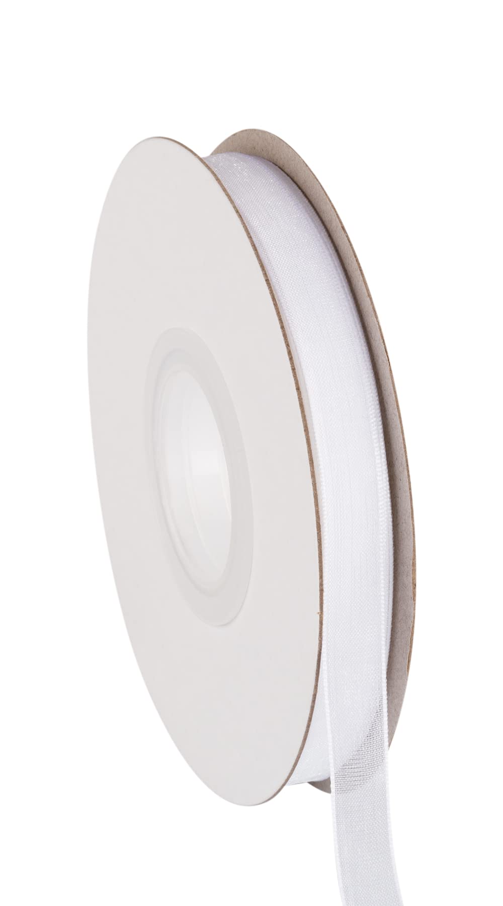 Ribbonitlux 9mm Sheer Organza Ribbon, White Shimmer Chiffon Ribbon 45M-Roll - Image 4