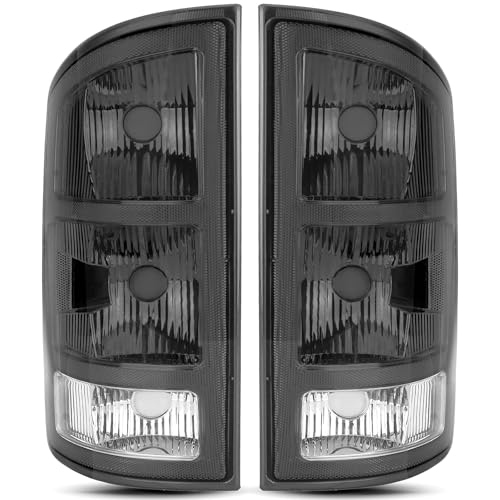 AutoBeeDen Tail Lights Compatible with 2002-2006 Dodge Ram 1500 Pickup 2003-2006 Dodge Ram 2500/3500 Pickup Rear Lamps (Dark Grey)