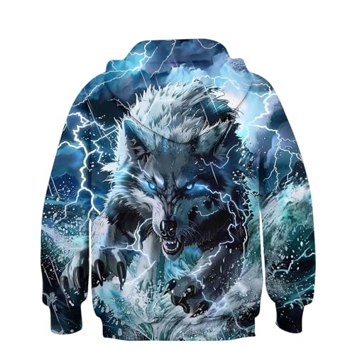Image of Belovecol Boys Hoodies 3D Printed Hooded Sweatshirts with Pocket for 6-16Y | Pullover Hooded Style Pattern All-over Printed Long Sleeve Non-Fleece Soft Lightweight Tops for Kids