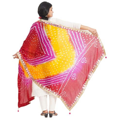 IGH The Art of Bandhej – A Celebration of Colors Dupatta | Perfect for Weddings, Festivals & Return Gifts 1 Pcs2