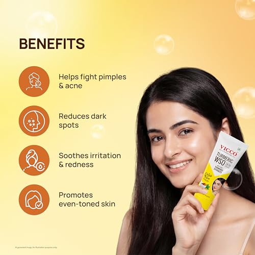 Image of Vicco Turmeric WSO Cream | Ayurvedic skin repair cream | Daily skincare for glowing skin I Fights Pimple & Acne | 15gm | Pack of 2