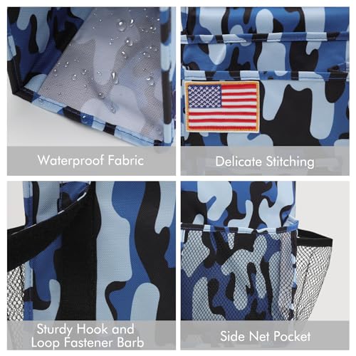 Image of Surblue Bedside Caddy Hanging Organizer Bedside Storage Bag for Bunk and Hospital Beds (Ocean)