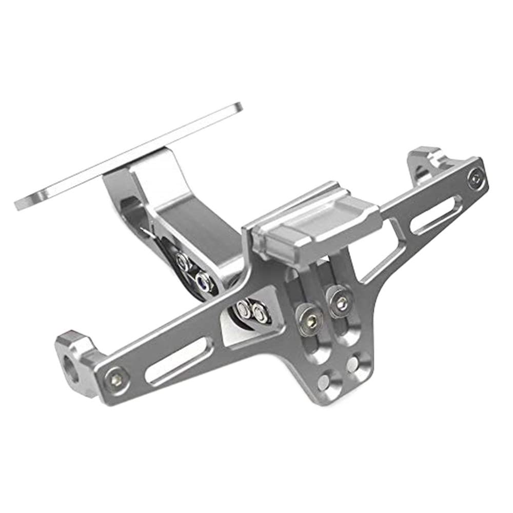 Kennzeichenhalter Motorrad Gebrauch for Suzuki GSF 250 400 1200 1250 600 600S 650 650S 650N Universal Motorrad Hinterer Kennzeichenhalterung Halter Licht Motorrad Kennzeichenhalter(Silver)