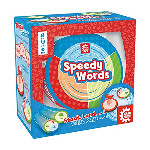 GAMEFACTORY 76159 Speedy Words  la Ville, la Campagne, rivière pour Papeterie, Jeu de Mots pour Amis et Famille, Jeu pour Enfants à partir de 8 Ans, Multicolore