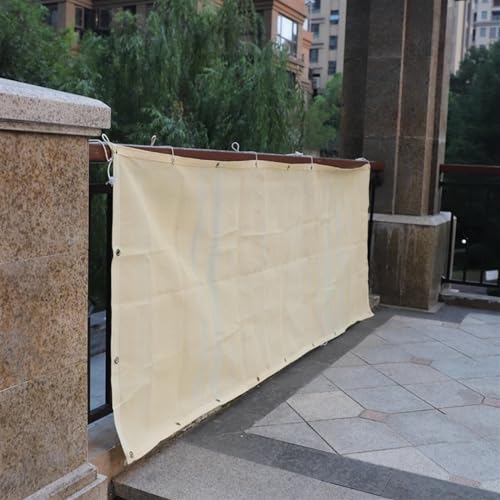 YXINAER Seitenmarkise Ausziehbar Beige Balkon Sichtschutznetz Zaun Abschirmung Windschutz Wohnung Balkon Terrasse Unterstand Sichtschutznetz(0.8x4m)