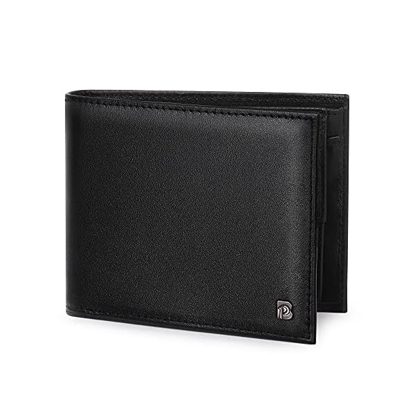 Mens Trifold Wallet with RFID Blocking and Coin Pocket Real Leather