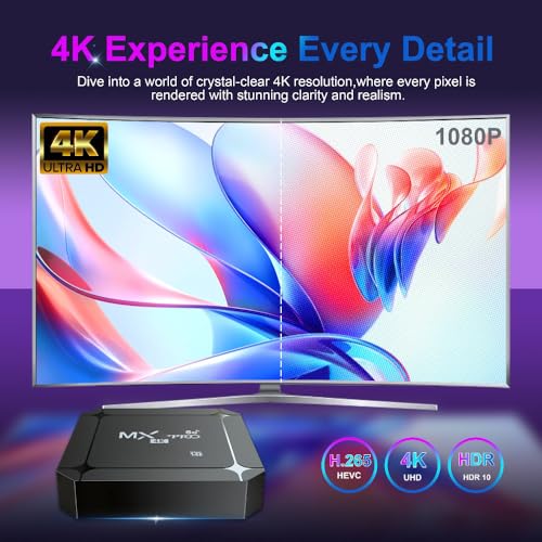 MXQ Pro 5G 4K Android TV 14.0 Box RAM 1GB ROM 8GB Android Smart Box H.265 HD 3D Dual Band 2.4G 5G WiFi Quad Core Home Media Player - Afbeelding 4