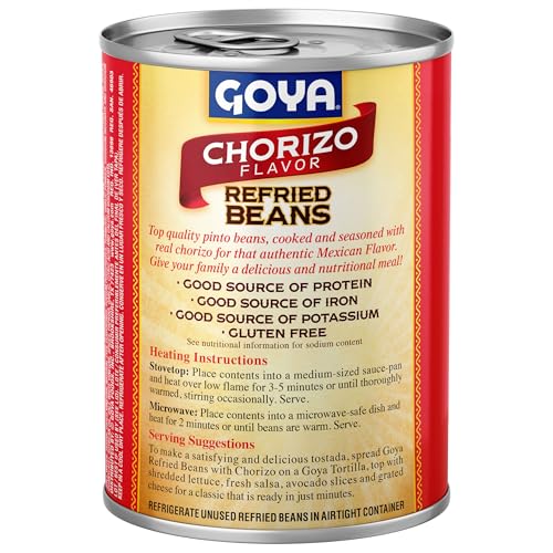 Image of Goya Refried Pinto Beans With Chorizo, 16 Oz Can
