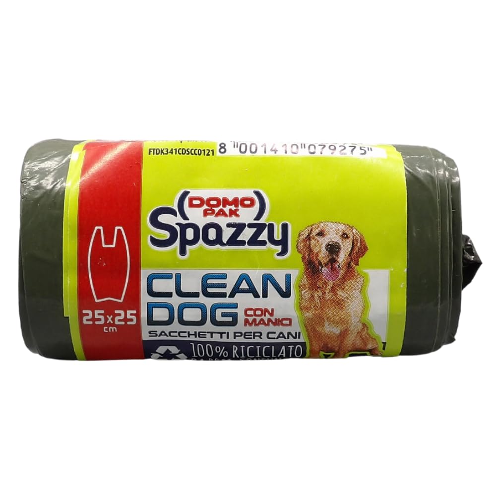 CLEAN DOG, Sacchetti Per Cani Con Manici (Confezione Da 30 Sacchetti) 25x25cm (24 Confezioni)