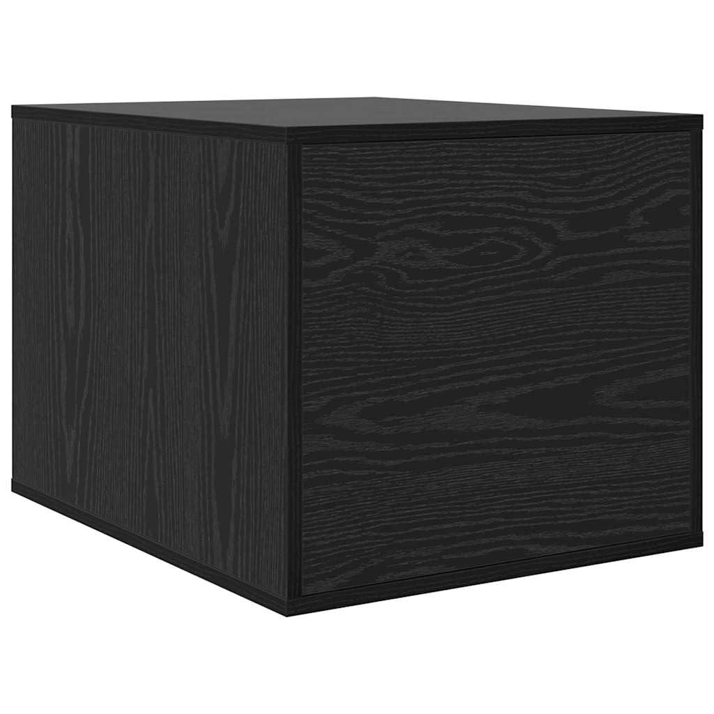 Katzenstreu Box Holzwerkstoff Schwarz 47 x 59 x 42 cm | Eichen-Optik Design, rechteckig, einfache Montage, pflegeleicht mit feuchtem Tuch