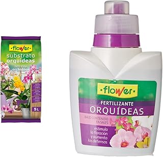 Flower Substrato Orquídeas, 5 l, Color Marrón & Abono Líquido Orquídeas, 300 ml