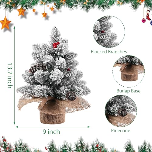 14inch-Tabletop-Artificial-Christmas-Tree-Flocked-Mini-Christmas-Tree-with-Pine-Cones-and-Berries-for-Christmas-Table-Home-Office-Decoration 14inch Tabletop Artificial Christmas Tree Flocked Mini Christmas Tree with Pine Cones and Berries for Christmas Table Home Office Decoration
