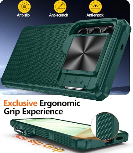 Image of Magnetic for Samsung Galaxy S26 Case,[Slide Camera Cover][Kickstand][Compatible with Magsafe][Military Grade Protection] Shockproof Rugged Case for Galaxy S26, Green