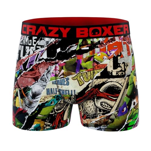 CRAZYBOXER Men's Underwear Ninja Turtles Breathable Freedom of movement Boxer Brief Stretch (3 PACK)2