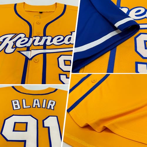 Camiseta de béisbol personalizada unisex en tonos Royal Blue-red White miniatura 5