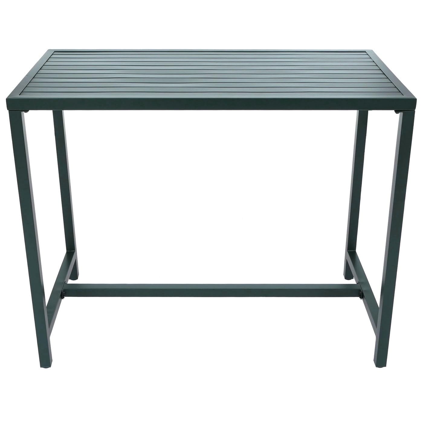Mendler Mesa alta HWC-P91, mesa de jardín, mesa de bar, exterior, metal, 105 x 130 x 65 cm, color verde