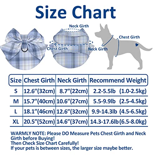 Mesheen Dog Harness And Leash Set For Small Dogs And Cats Made Of Comfortable Customized Jk Plaid Fabrics, Non Deformable Handmade 3D Bow On The Skirt Let Your Furry Baby Become A Cute Princess #TOP1