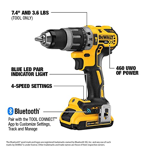 DEWALT-20V-MAX-XR-Hammer-Drill-Kit-Tool-Connect-Bluetooth-DCD797D2