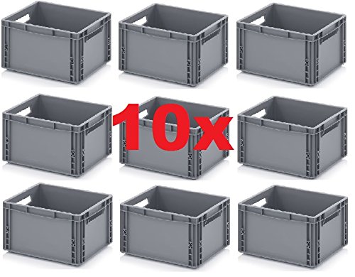 10x Eurobehälter 40 x 30 x 22 inkl. gratis Zollstock * 10er Set