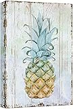 wall26 Canvas Wall Art - Pineapple on Wood Style Background - Giclee Print Gallery Wrap Modern Home Art | Ready to Hang - 16x24 inches
