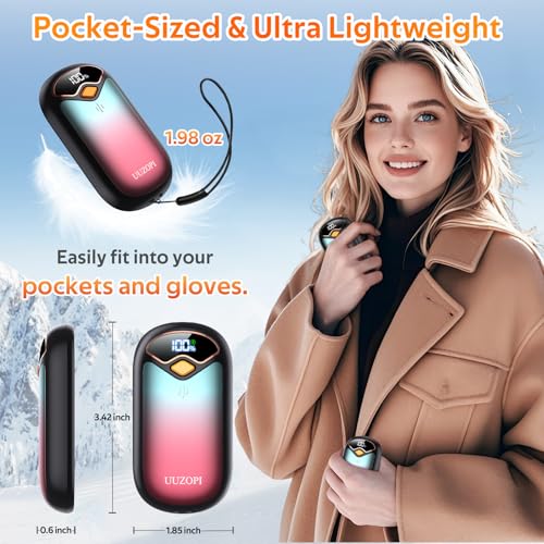 Hand Warmers Rechargeable - Magnetic Electric Hand Warmers 2 Pack, LED Display, 4 Settings Fast Heating Reusable Portable Heater Handwarmers for... - Image 5