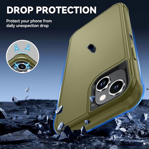 Image of SunStory Compatible with iPhone 13 /14 Case with HD Screen Protector, 3-Layer Heavy Duty Full-Body Cover,3 in 1 Hybrid Protective Case for iPhone 13 /14 6.1 inch, ArmyGreen