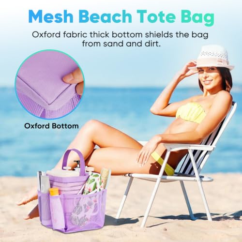 Image of EUDELE 2 Pack Mesh Shower Caddy Portable for College Dorm Room Essentials, Shower Caddy Dorm with 9-Pocket Large Capacity,Shower Bag for Beach,Swimming,Gym All Black+All Pink