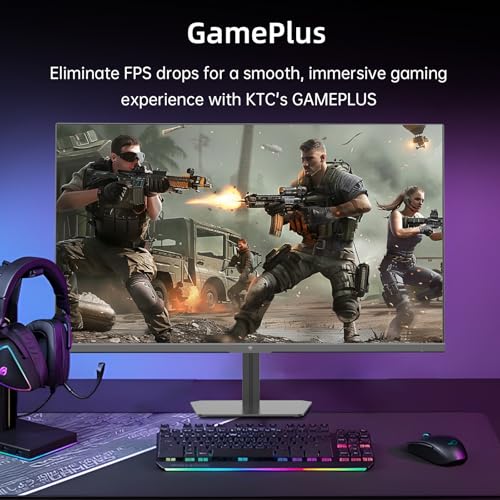 Image of KTC 24 Inch 180Hz Gaming Monitor, 2K QHD Fast IPS PC Gaming Monitor, 1440p 1ms Computer Monitor 144Hz, G-Sync and FreeSync Compatibility, HDR Support, HDMI Displayport, VESA, Q24T09