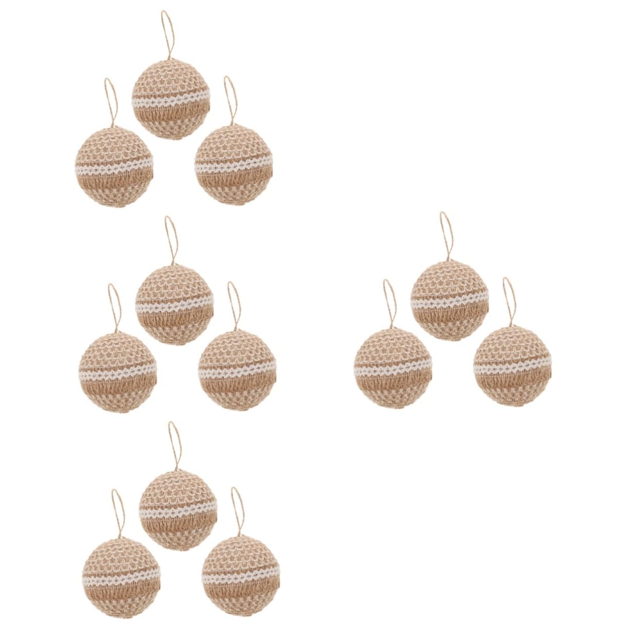 ARTIBETTER Bolas Cuerda De Yute De Adornos Colgantes Decoración De Árbol De Accesorios Y Celebraciones Navideñas 3 Piezas X 4
