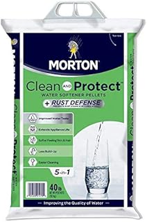 Morton Salt Morton F124700000g Clean & Protect/Rust Defense Water Softener Pellets, 40 Lb, Plain (40 Lb 3 Pack, Plain)