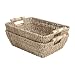 StorageWorks Hand-Woven Wicker Baskets, Seagrass Decorative Baskets with Wooden Handles, Large, 14.6" x 10.6" x 5", 2-Pack