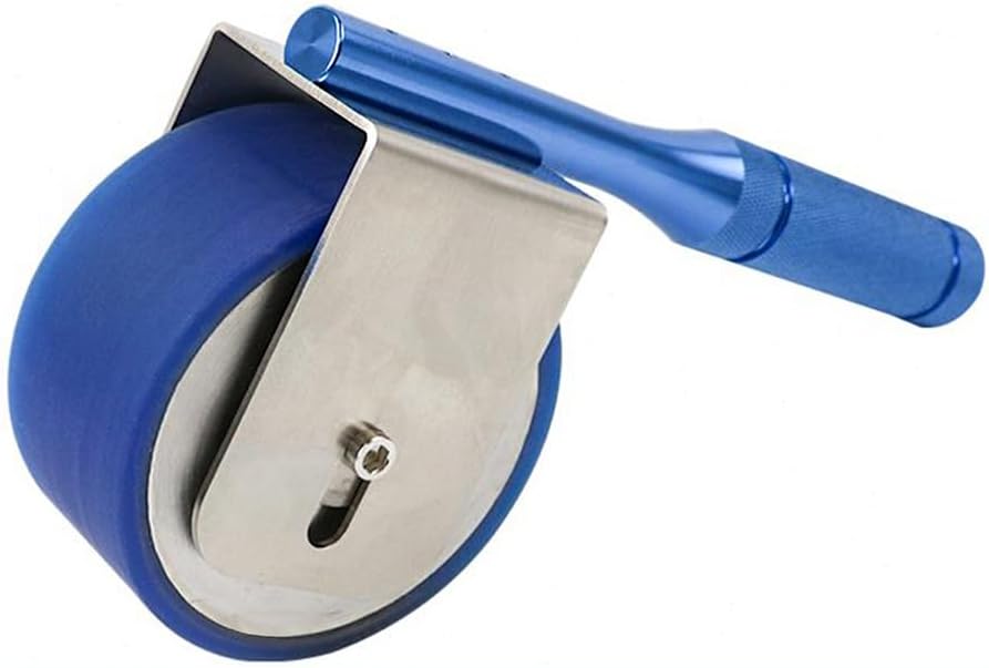 Heavy Duty Tape Roller Tool with PU Rubber Wheel, Stainless Steel Roller Adhesive Test with Reinforced Handle for Wallpaper Carpet Application