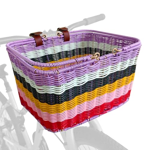 Bike Basket Front, Large Wicker Baskets for Bike,...