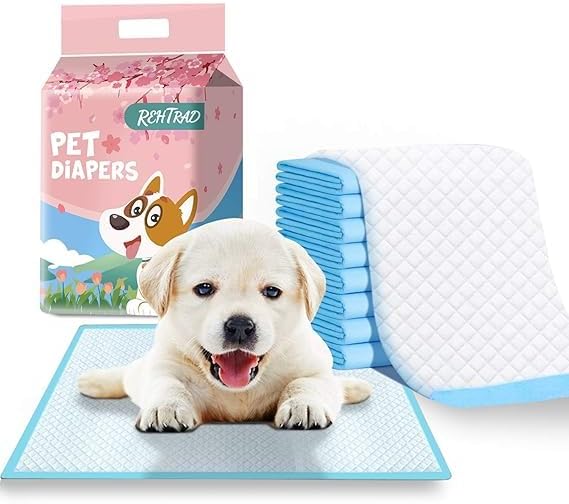 Pack of 10 Pee Pads for Dogs，Pet and Puppy Training Pads，Water Proof Dog Pee pad- 60 x 90CM (Pack of 10, M：60 x 90CM)