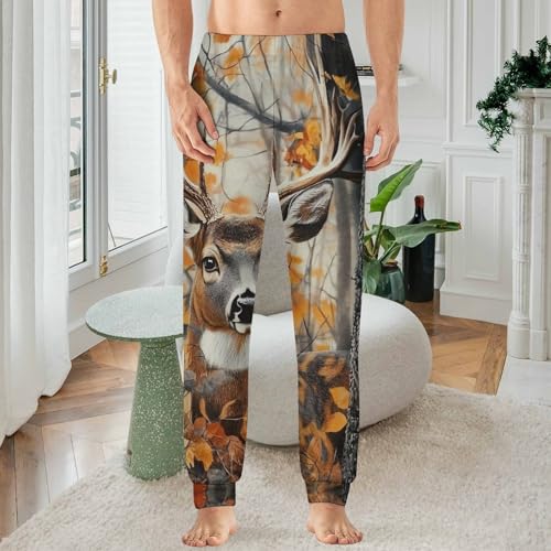 Camouflage Forests Deer Men's Pajamas Pants Lightweight Sleep Lounge Pant Pjs Bottoms Casual Sleepwear2