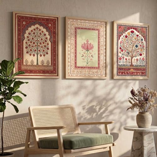 Image of kotart Indian Traditional Art Wall Painting Home Decoration With Frame For Living Room Bed Room Hotel Wall Decor Digital Reprint Engineered Wood Set of 3 (13X17 INCH)