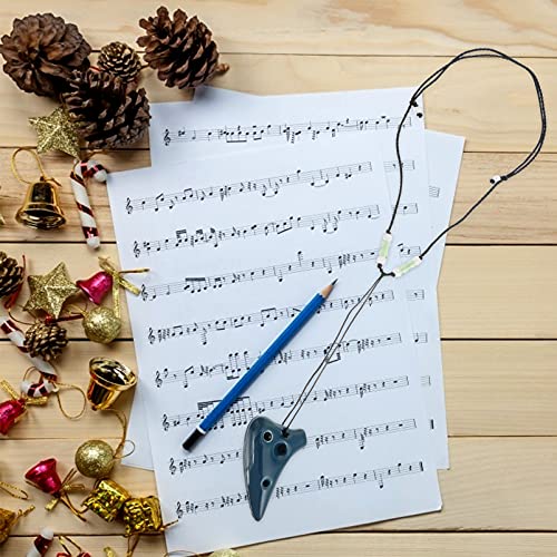 Necklace Flute Pottery Ocarina 6 Hole Ocarina Introductory Ocarina Legend Of Ceramic Ocarina Beginners Ocarina Delicated Kids Ocarina (Dark Blue) Ocarina Collectible Instrument Flute #TOP5