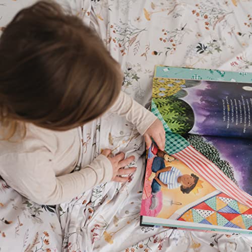 Image of Pobibaby Premium Twin Full Sheets Sets, Kids Double Bed Sheets in Cotton Blend | Ultra-Soft Woodland Camping Print with Fitted Sheet, Flat Sheet & Pillowcases (Twin Wildflower)