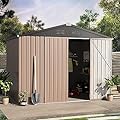 U-MAX 8x6 Sheds Storage Sheds & Outdoor Storage, Small Outdoor Storage Garden Shed Outside Shed kit, Galvanized Metal Utility Shed for Backyard, Patio and Lawn